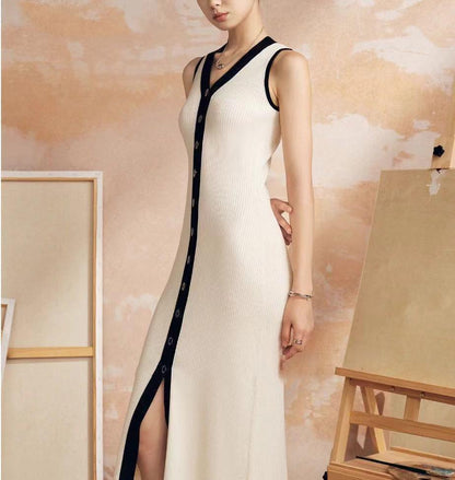 Emy Luxe Soft Knit Dress in White