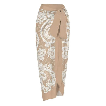 Malibu Swimsuit With Sarong In Beige