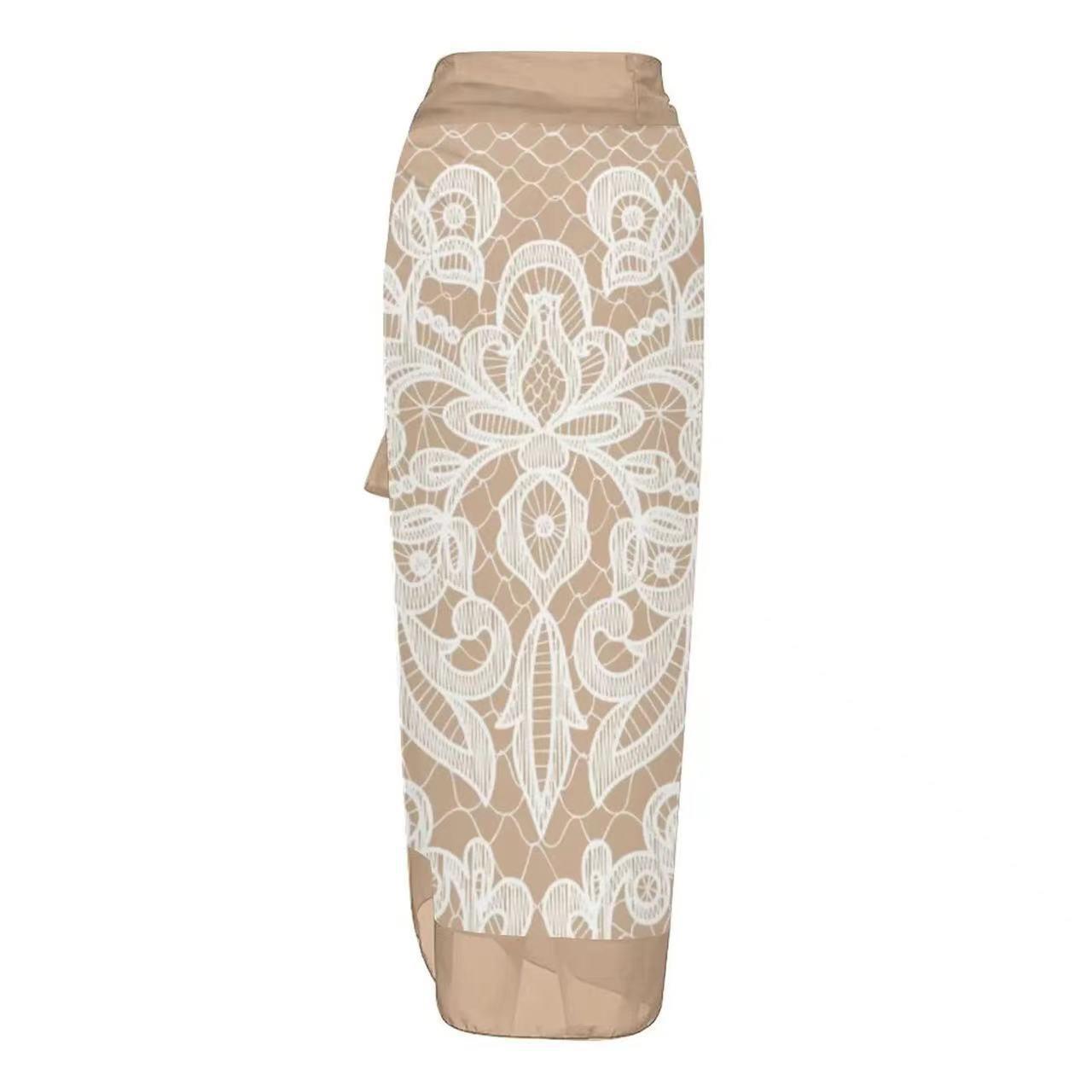 Malibu Swimsuit With Sarong In Beige