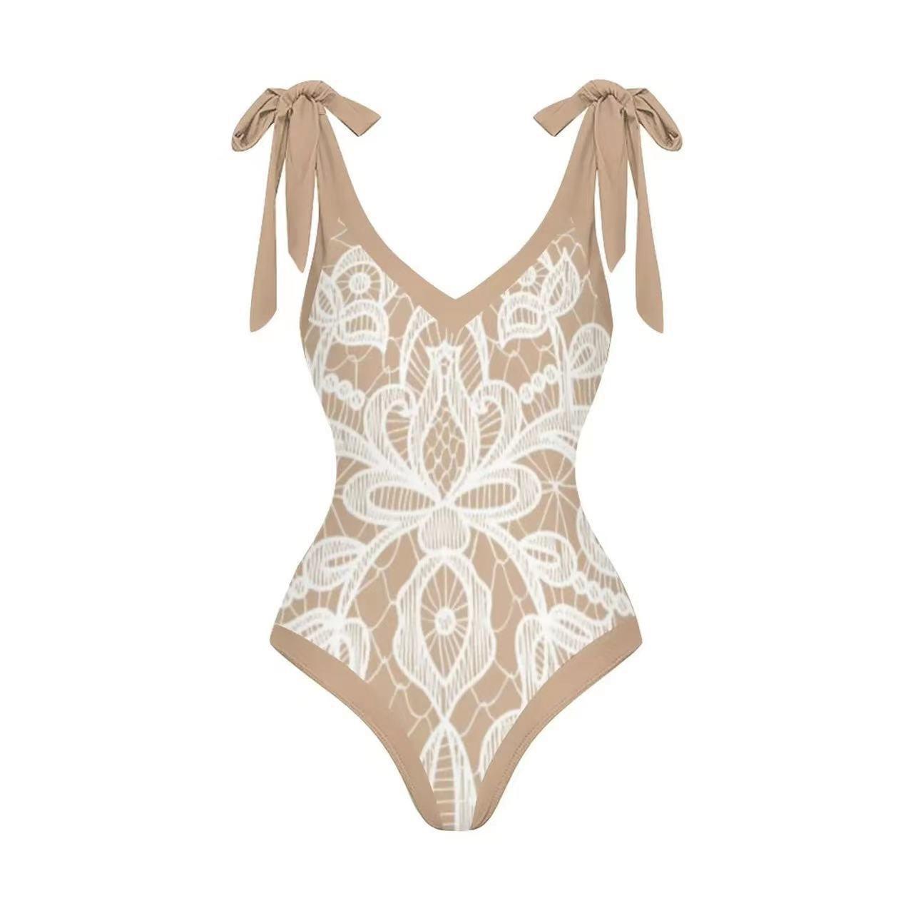Malibu Swimsuit With Sarong In Beige