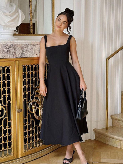 Suzanne Luxe Statment Holiday Dress In Black