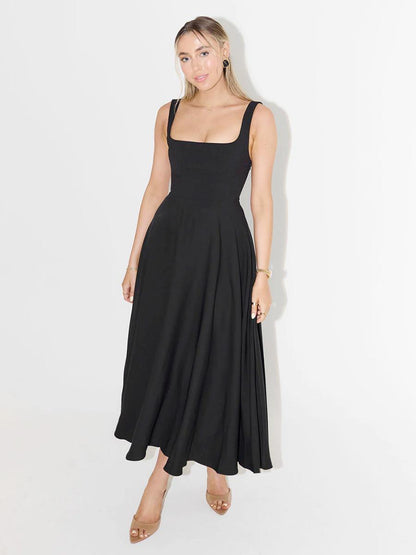 Suzanne Luxe Statment Holiday Dress In Black