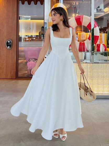 Suzanne Luxe Statment Holiday Dress In White