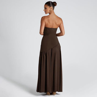 Sofiya Offshoulder Slit Maxi Dress With Scarf