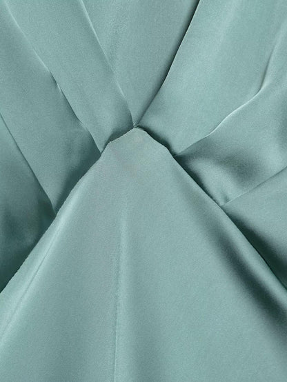 Lipasa Satin Midi Dress In Sage Green