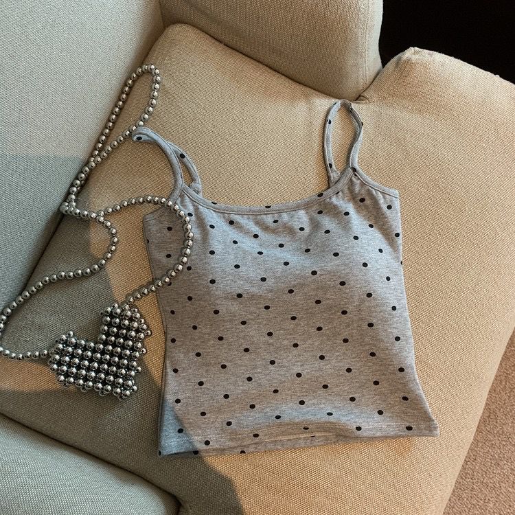 Loret Tank Tops with Inbuilt Bra In Grey