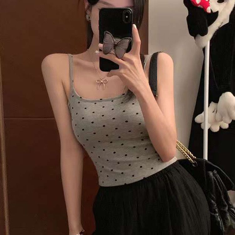 Loret Tank Tops with Inbuilt Bra In Grey