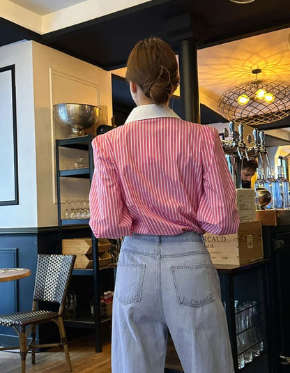 Romello Striped Formal Shirt In Pink