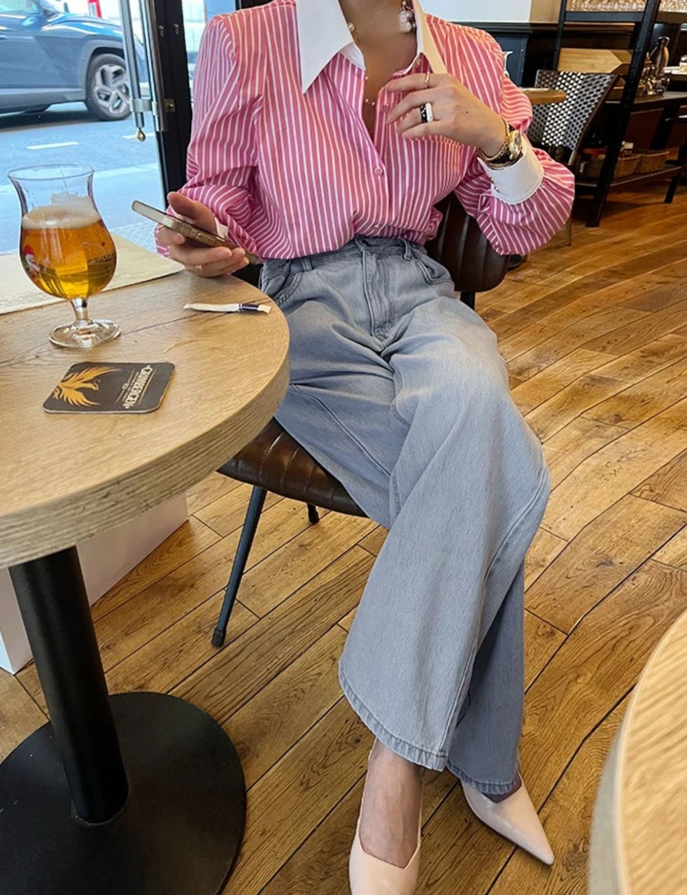 Romello Striped Formal Shirt In Pink