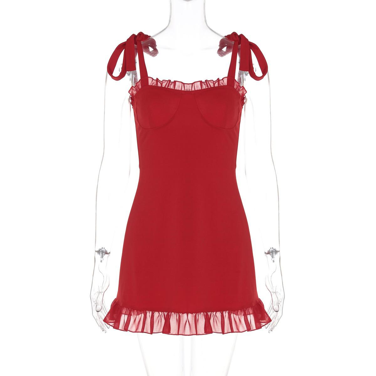 Nive Statement Mini Dress In Red
