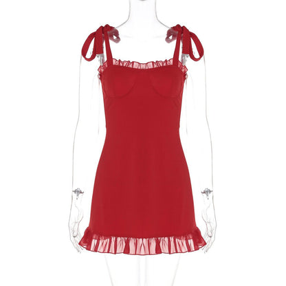 Nive Statement Mini Dress In Red
