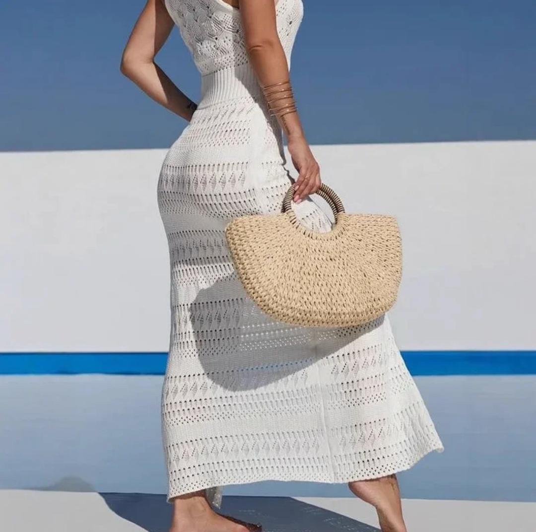 Lily Halterneck Soft Knit Dress-Resortwear