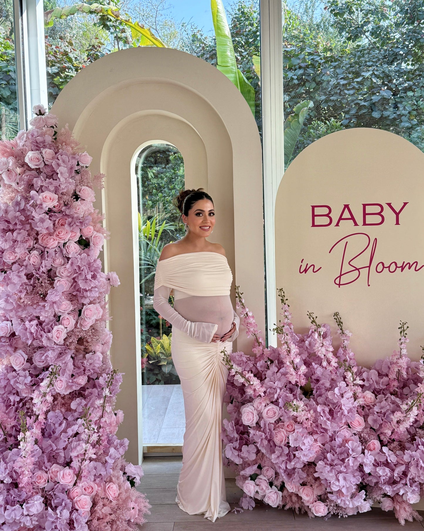 Saya Luxe Bodycon Maxi Dress in Off White