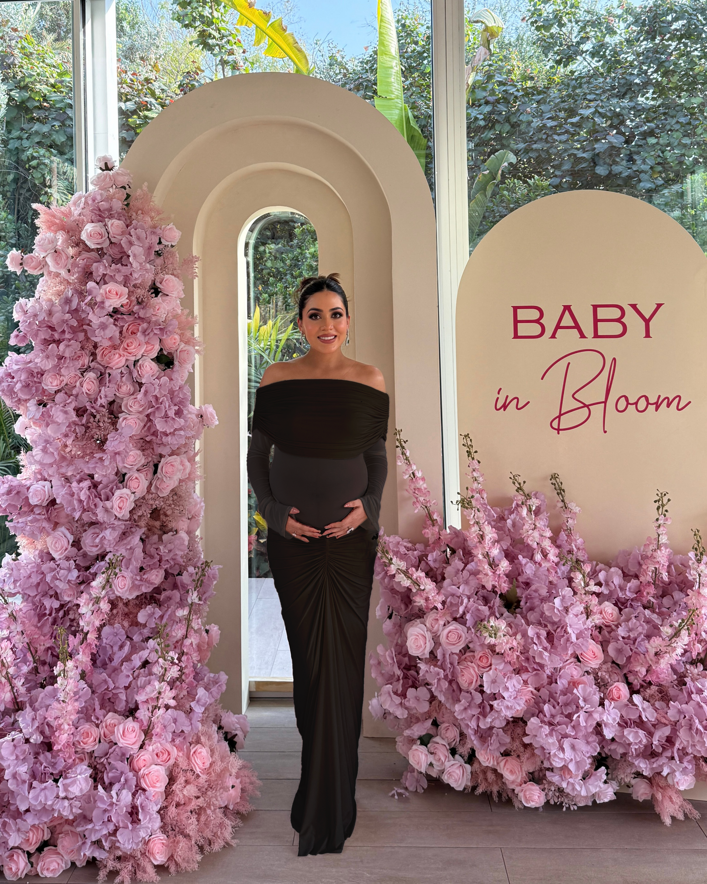 Saya Luxe Bodycon Maxi Dress in Black