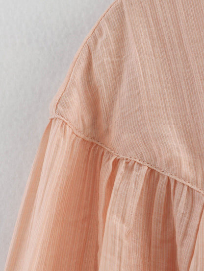 Elara Lace-Up Oversized Summer Top In Peach