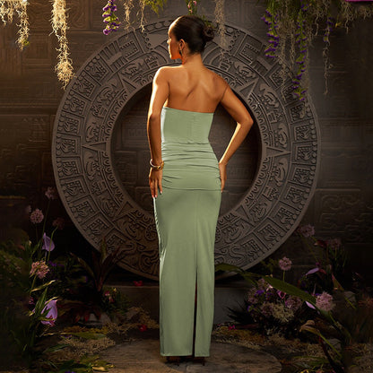 Freza Bodycon Maxi Dress In Pista Green