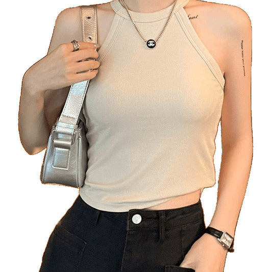 Tassie Tank Tops with Inbuilt Bra In Beige