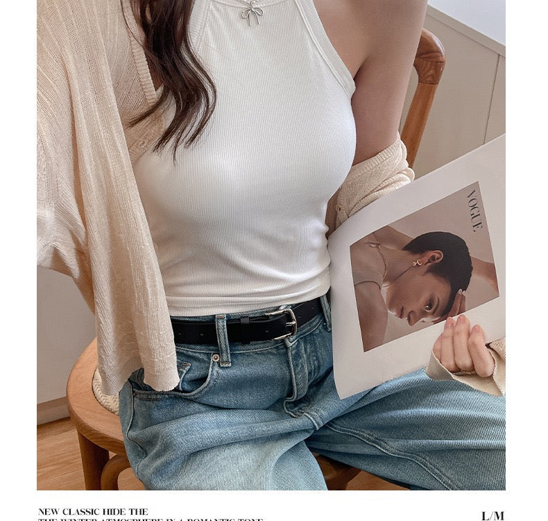 Tassie Tank Tops with Inbuilt Bra In White