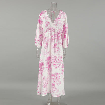 Stellan Cotton Holiday Dress In Pink