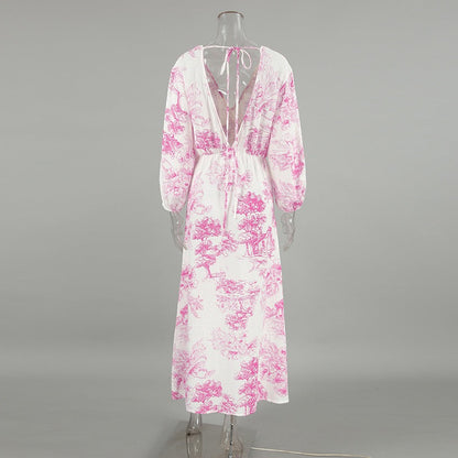 Stellan Cotton Holiday Dress In Pink