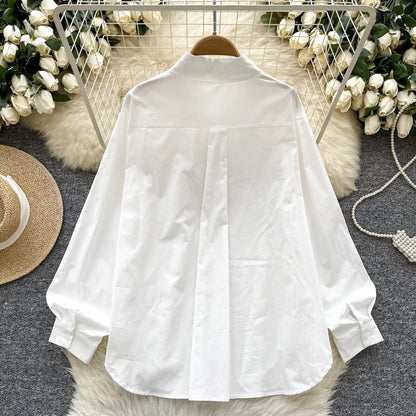 Bjorn Embellished Oversized Shirt In White