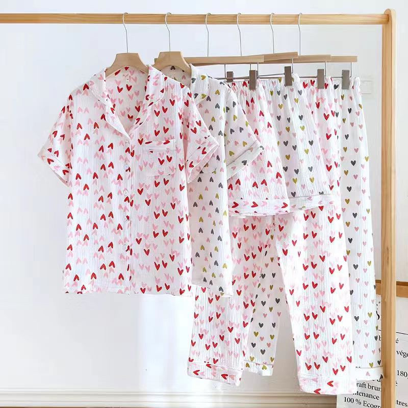 Alba Heart Cotton Nightsuit- Set Of 3