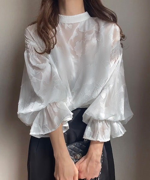 Natala Puffed Sleeve Formal Shirt In White