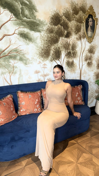 Saddle Statement Bodycon Maxi Dress