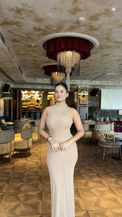 Saddle Statement Bodycon Maxi Dress