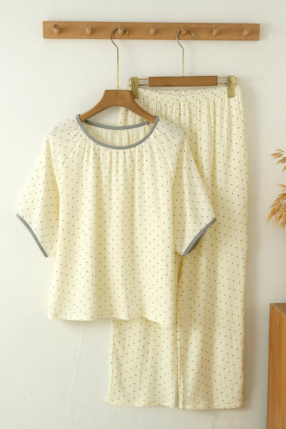 Thiya Cotton Nightsuit In Off White