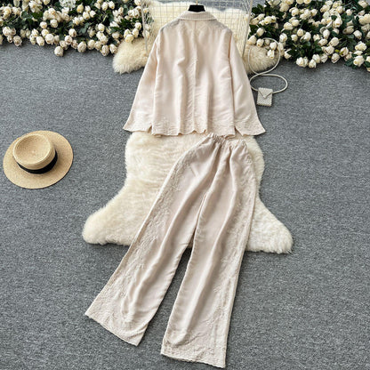 Berry Statement Summer Coord Set In Beige