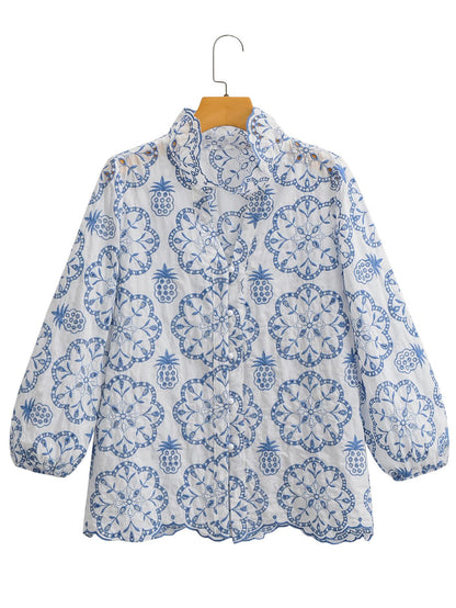 Silisa Eyelet Cotton Shirt