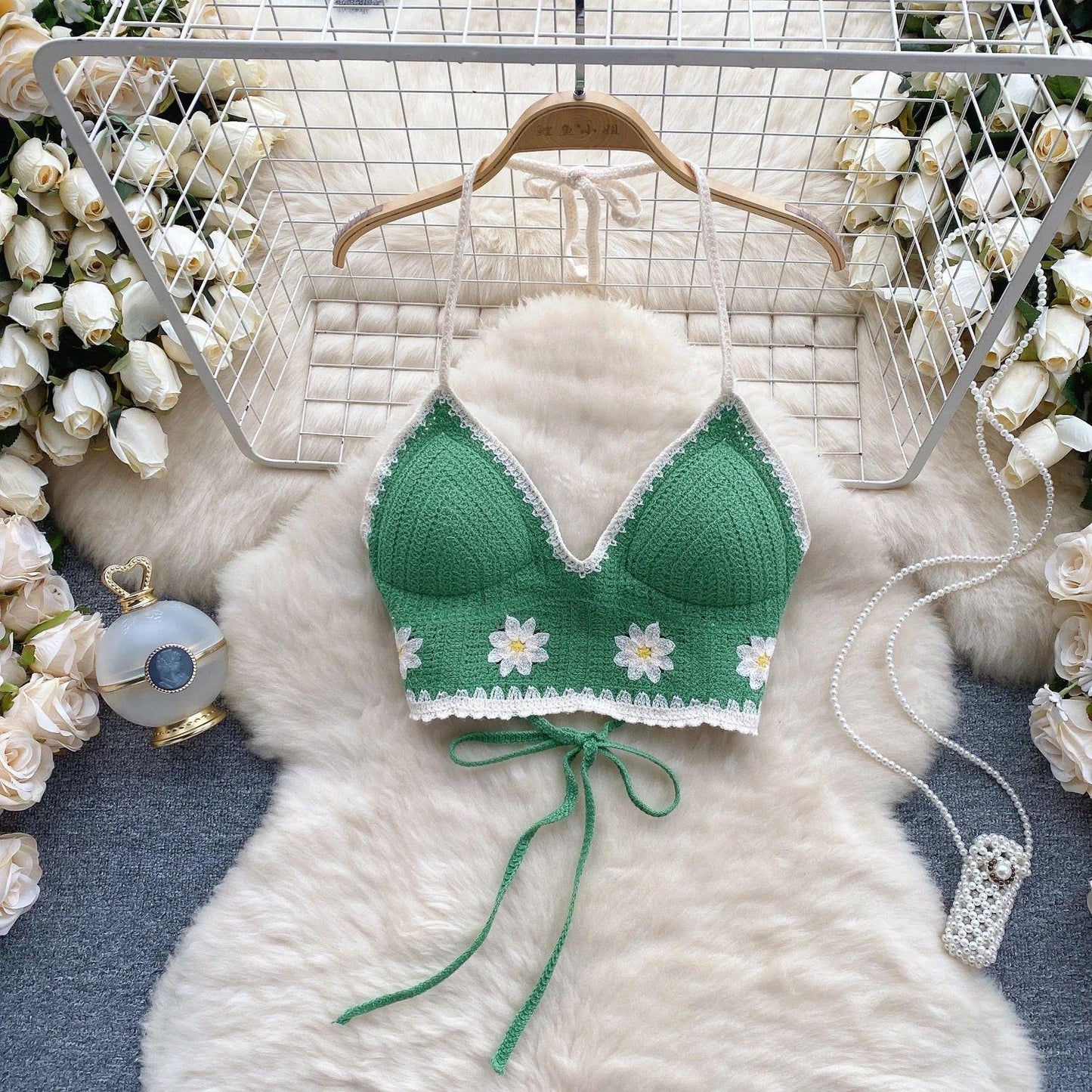 Prerto Summer Tops with Inbuilt Bra In Green