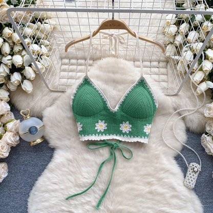 Prerto Summer Tops with Inbuilt Bra In Green