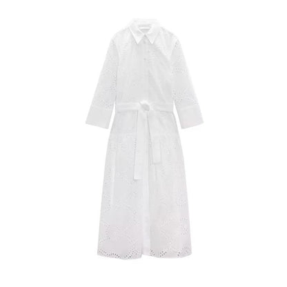 Filly Cotton Eyelet Summer Midi Dress