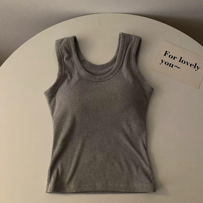 Stormie Tank Tops with Inbuilt Bra Grey