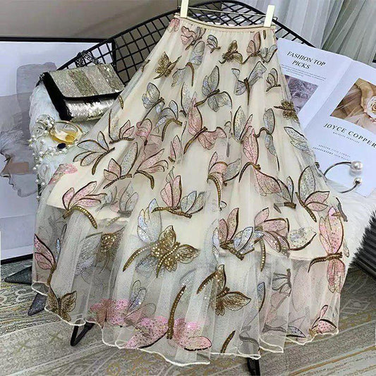 Hansel Embroidered Skirt In Beige