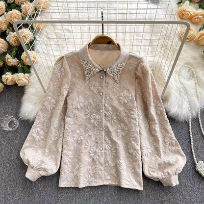 Sebia Embroidered Blouse In Beige