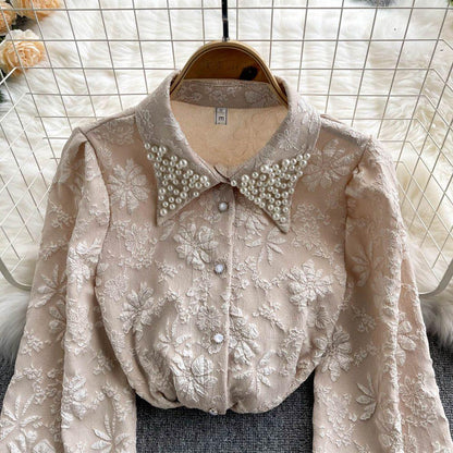 Sebia Embroidered Blouse In Beige