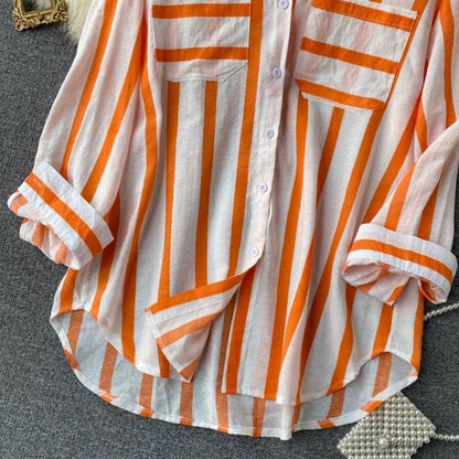 Ibiza Striped Holiday Shirts In Orange