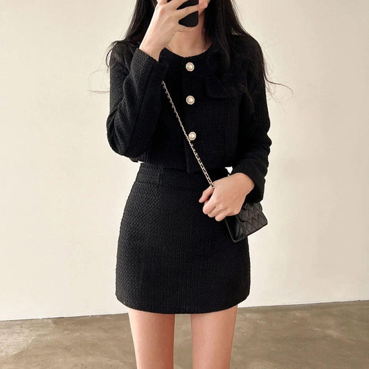Gemma Tweed 2 Pc Set In Black