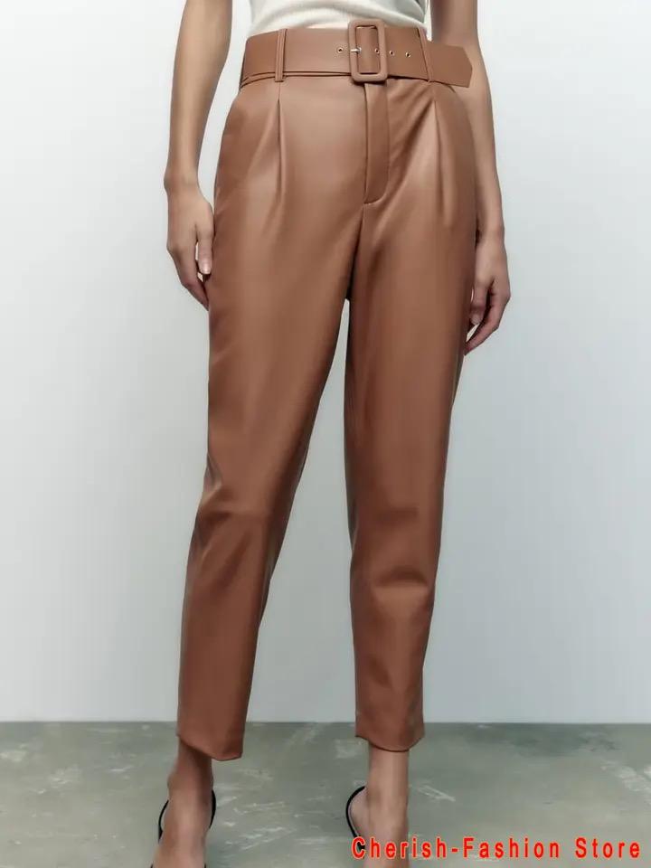 Raey Leather Pants  In Black