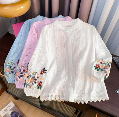 Nera Statement Summer Top In Light Pink