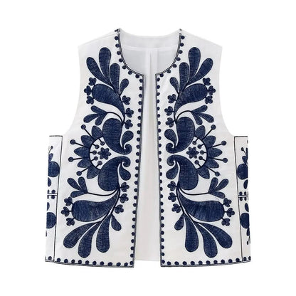 Lore Embroidered Vest Summer Top