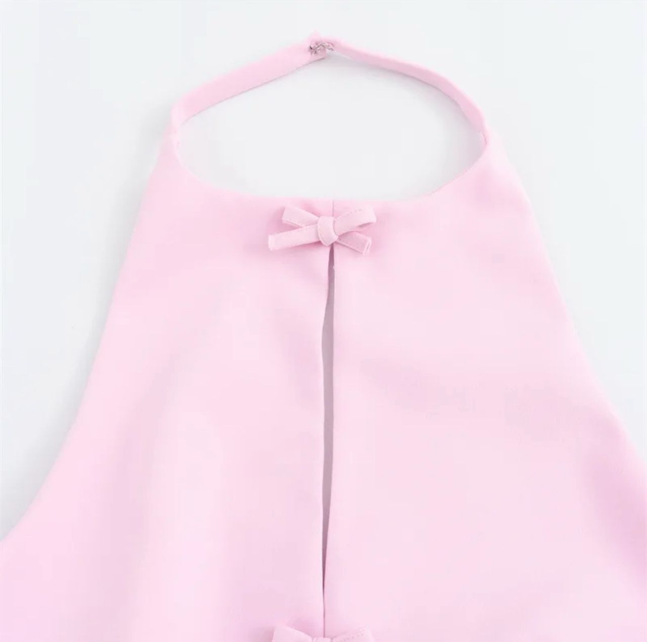 Hilton Statement Vest Knot Top In Pink