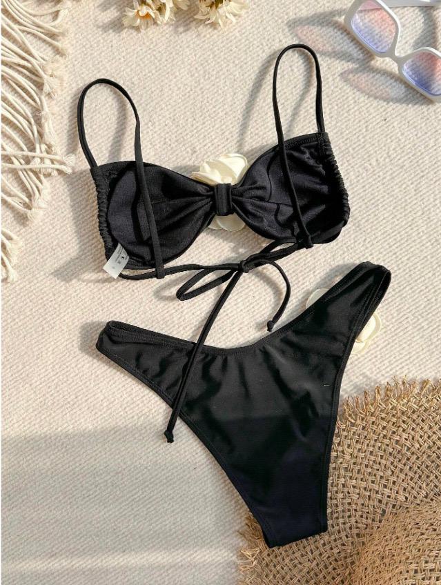 Meloe Rosette Summer Bikini In Black