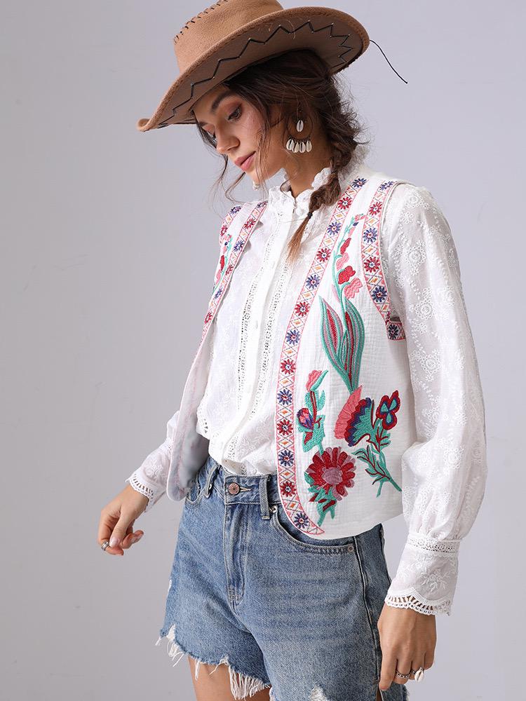 Cari Statement Vest Top In Beige