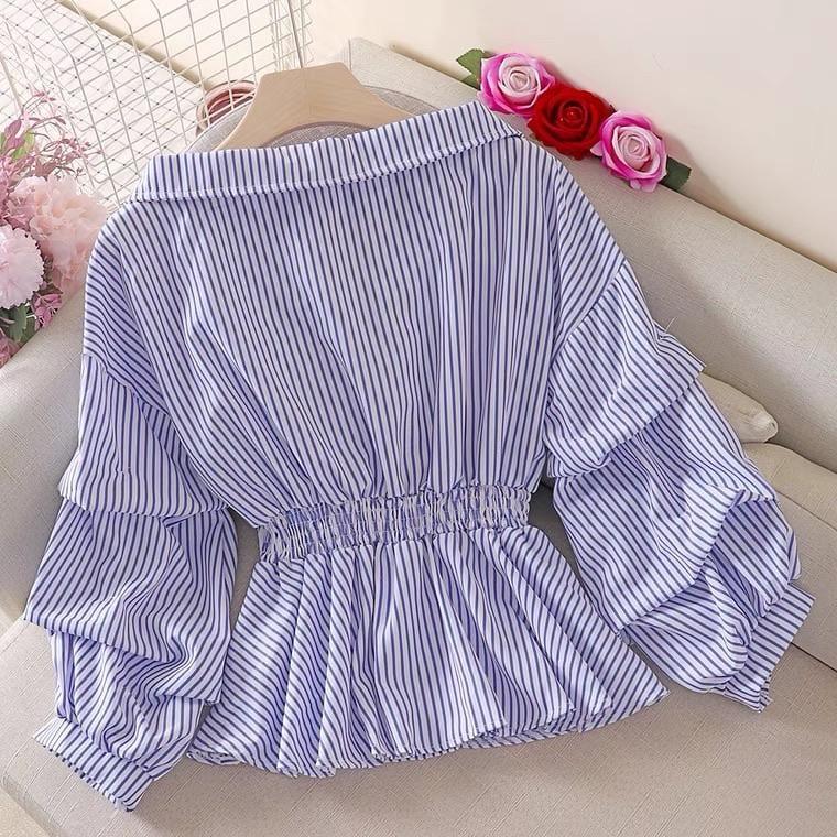 Donna Striped Blouse In Blue