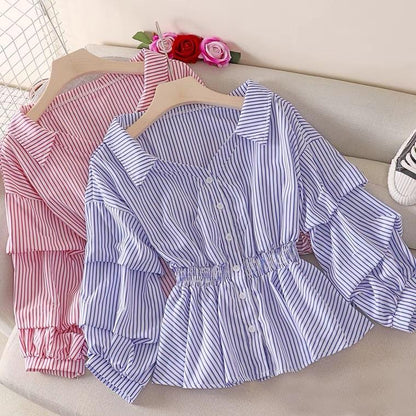 Donna Striped Blouse In Blue